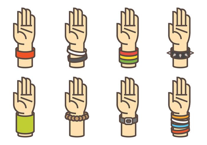 Iconos de vector de pulsera