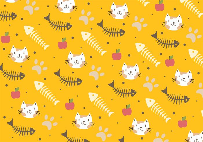 Fish Bone and Cat Pattern vector