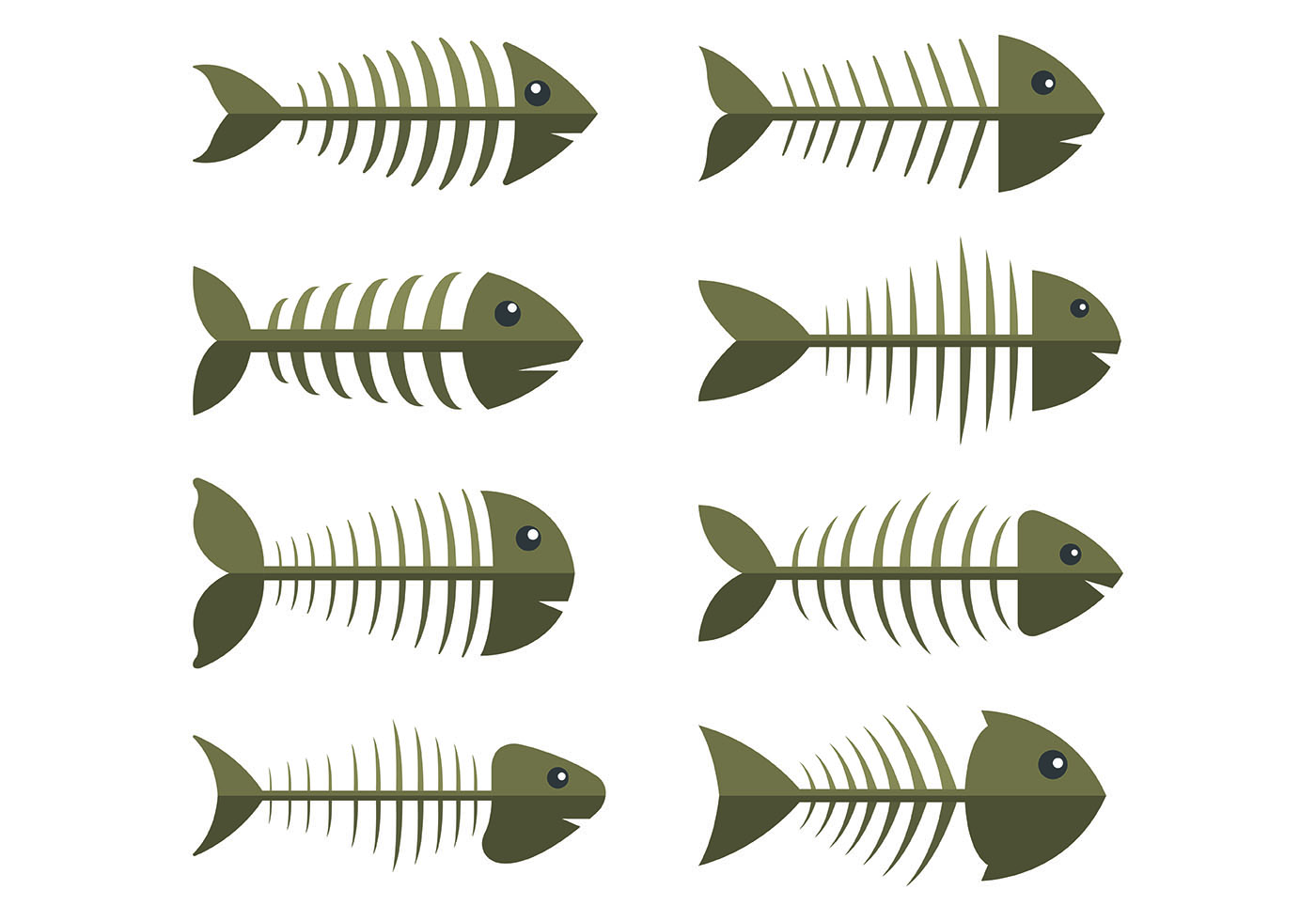 Download Set Of Fishbone Icons - Download Free Vectors, Clipart ...