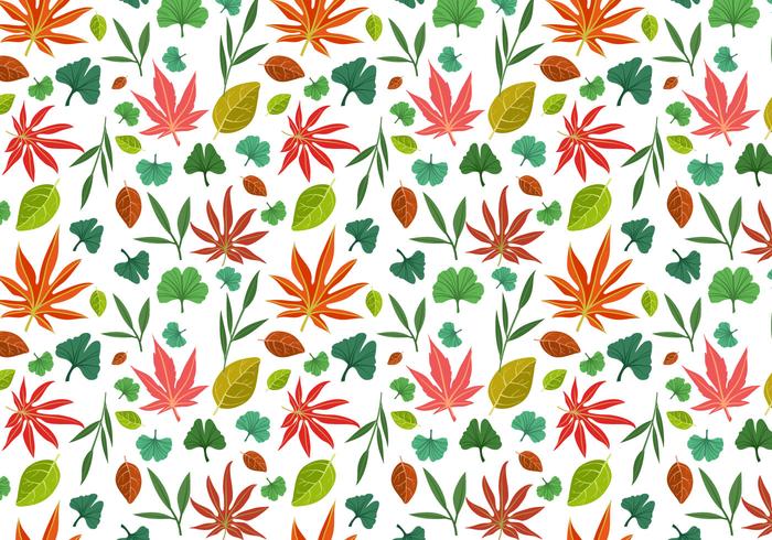 Free Asian Leaves Pattern Vectors