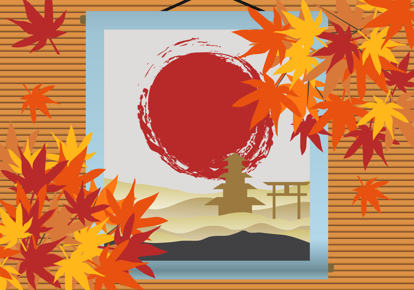 Download Japanese Maple With Japanese Paint Background - Download ...