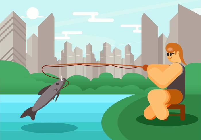 Gran deporte pesca vector