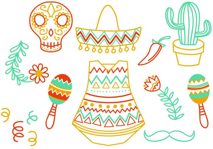 Free Doodle Mexican Vectors