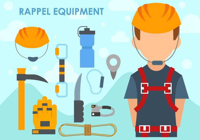 Set Of Rappel Equipment vector
