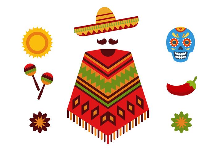Conjunto de iconos mexicanos vector