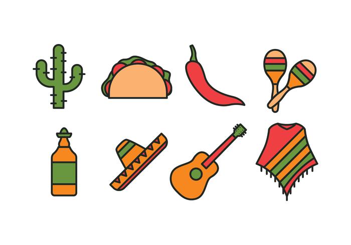 México Icon Set vector