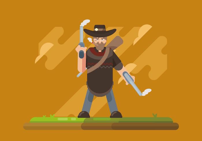 Man in Poncho Illustration vector
