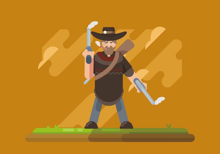 Hombre, poncho, Ilustración vector