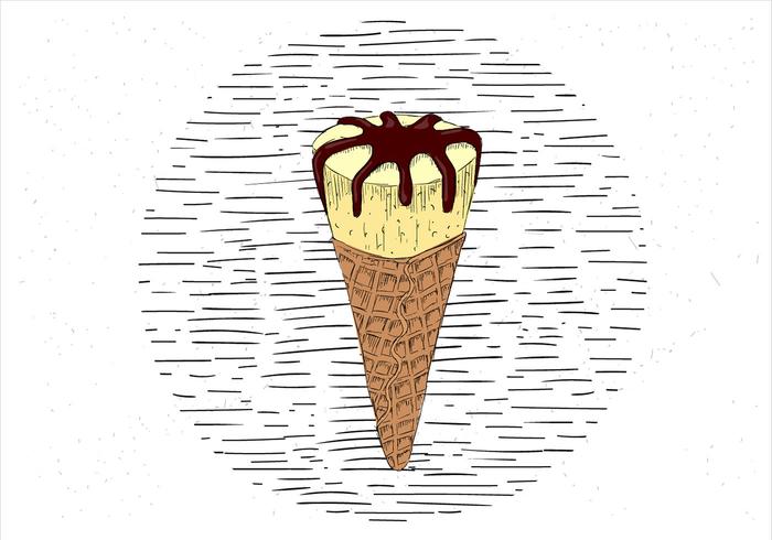 Free Hand Drawn Vector Ice Cream Illustration