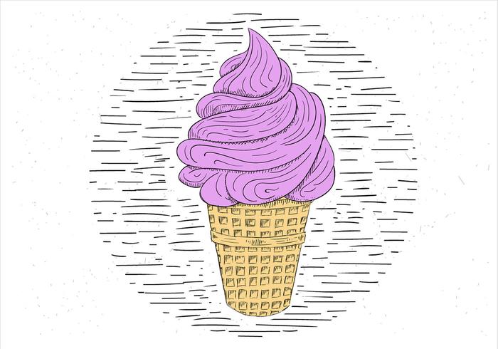 Free Hand Drawn Vector Ice Cream Illustration