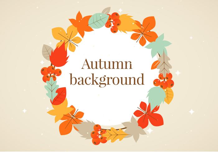 Free Flat Design Vector Autumn Greeting Illustration