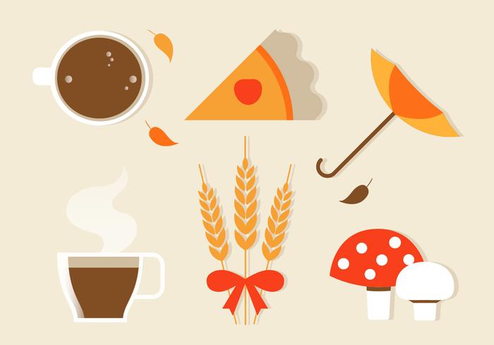 Libre Plano de diseño vectorial elementos de otoño e iconos vector