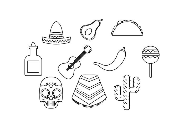 Free Mexico Line Icon Vector