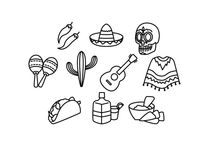 Free Mexico Line Icon Vector