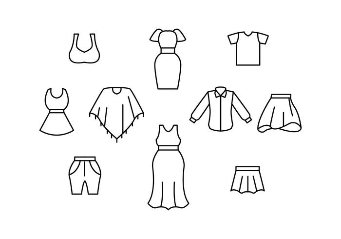 Free Woman Clothing Line Icon Vector