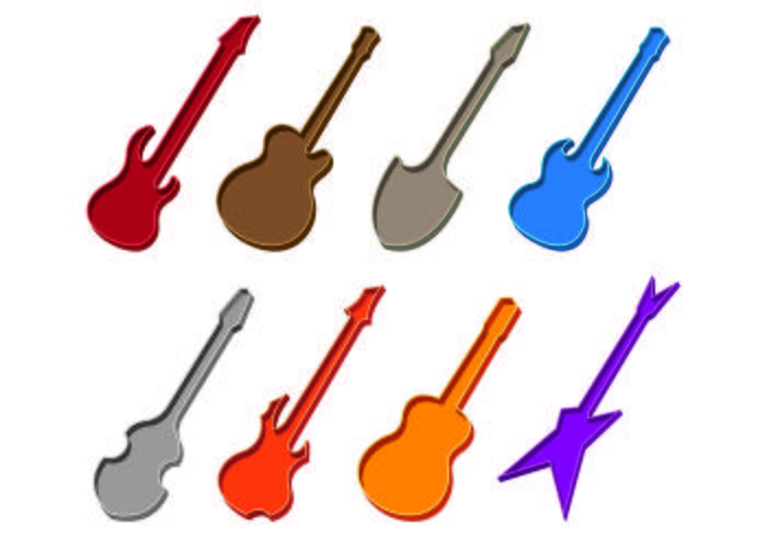 Set Of Guitar Case Icons vector