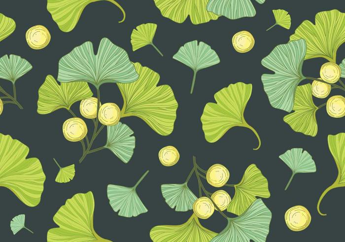 Ginkgo Biloba patrón sin fisuras vector