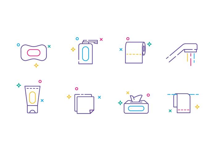 Simple Hygiene Line Icons vector