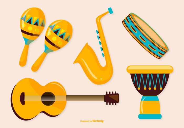 Colección de instrumentos musicales vector