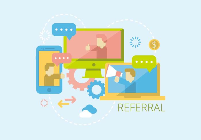Referral and Networking Illustration vector