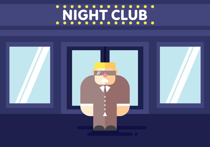 Bouncer en el club de ilustración vectorial vector