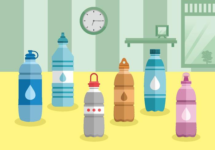 Botellas de plástico con tapones Vector Pack