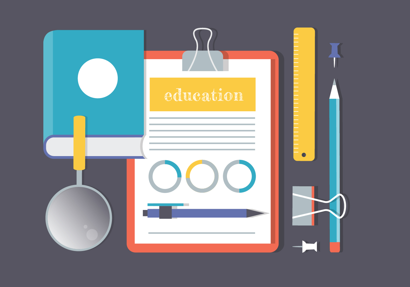 Download Free Flat Education Vector Elements 161500 - Download Free ...