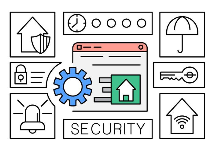 Home Security Icons vector