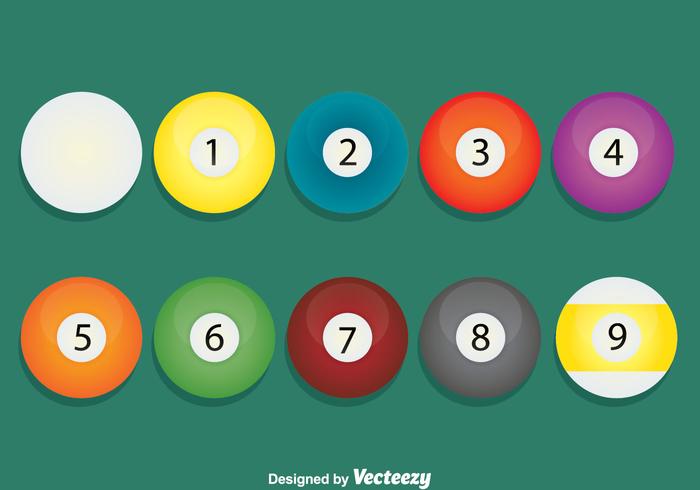 9 Ball On Green Vector