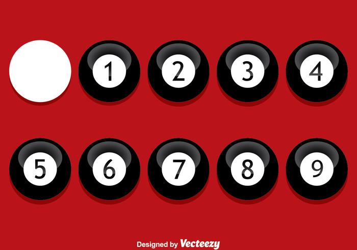 Negro 9 Ball En Rojo Vector