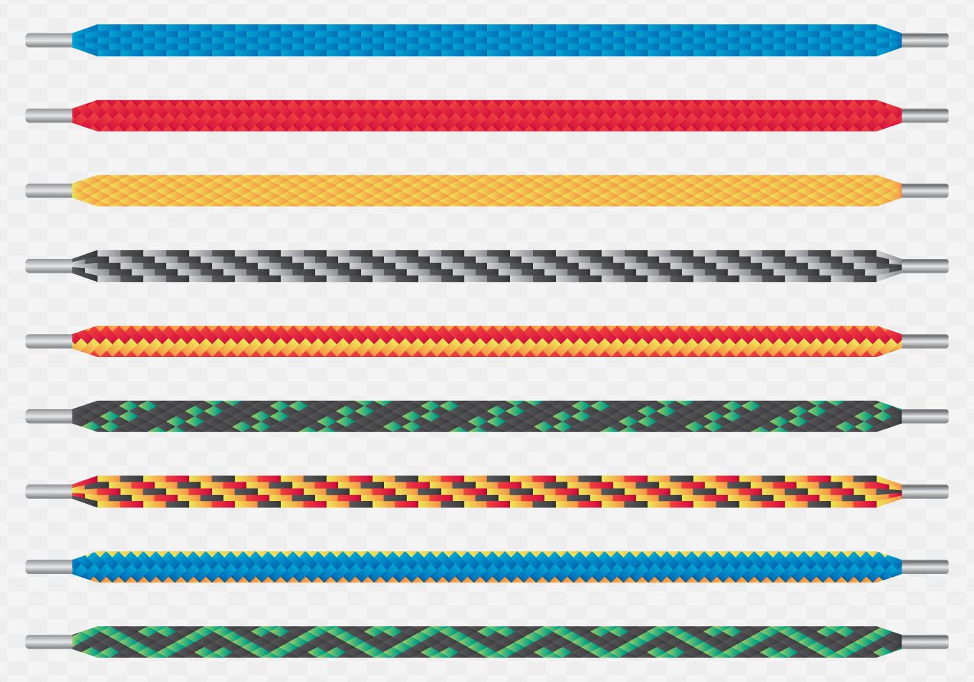 Modern Colored Patterned Shoelaces Pairs 161560 Vector Art at Vecteezy