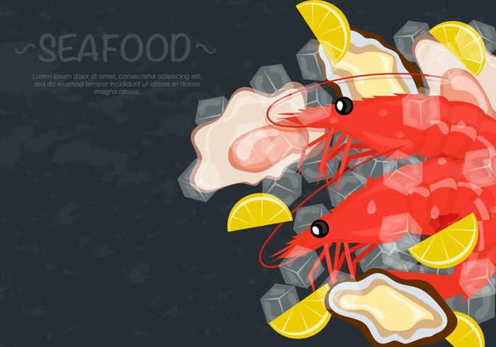 Fresh Prawns And Shellfish Seafood Vector 