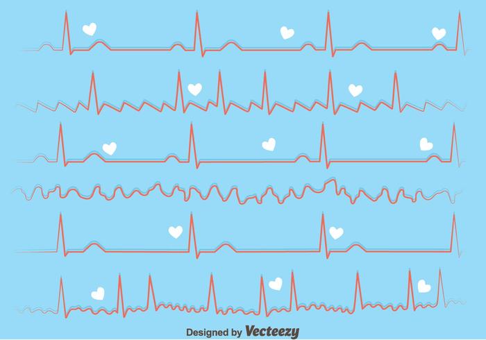 Heart Rhythm On Blue Background vector