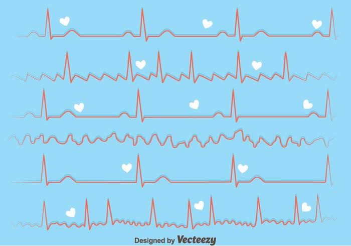 Ritmo del corazón sobre fondo azul vector