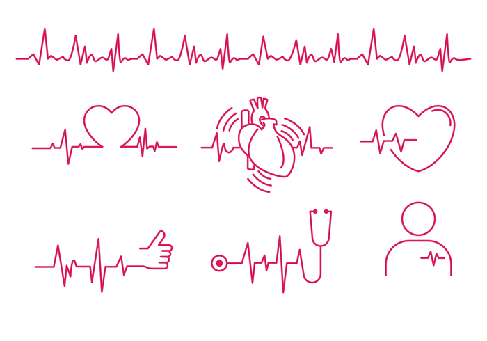 Vector de la línea del ritmo cardíaco