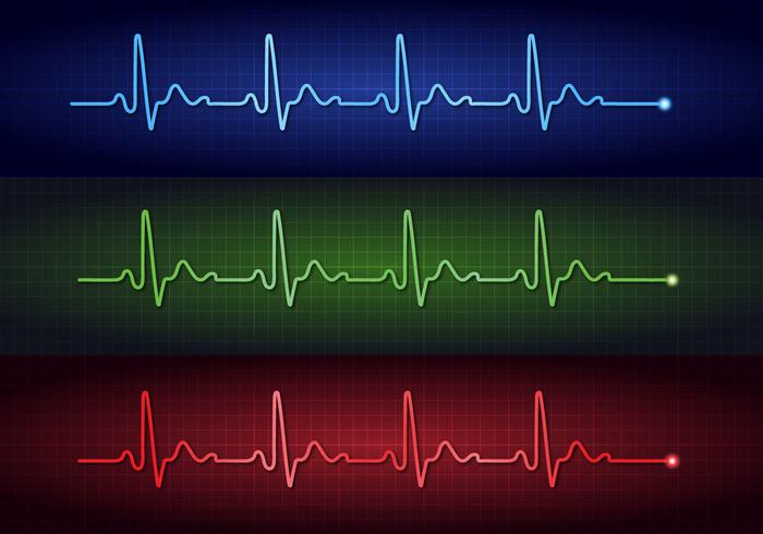 Vectores del electrocardiograma del pulso del corazón