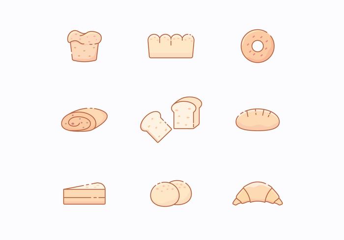 Iconos Gratis de Productos de Panadería vector