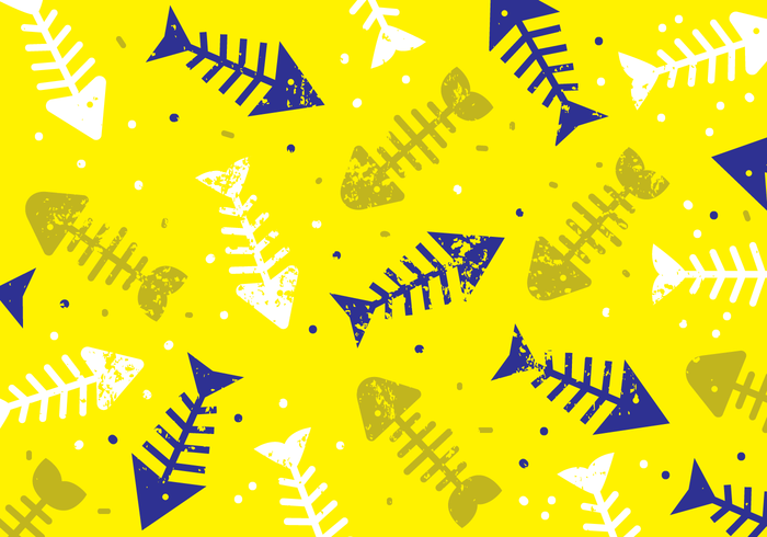 Fun Fishbone Seamless Pattern vector