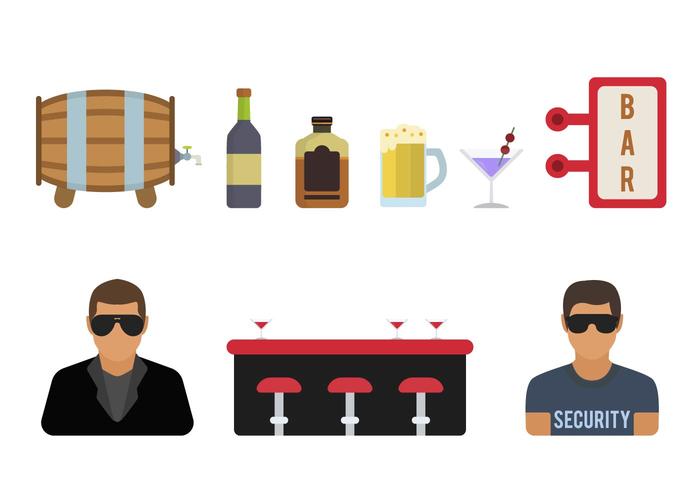 Flat Night Club Vectors