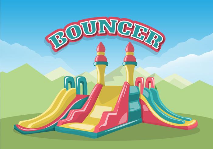 Colorful Bouncer For Kids Vector Illustration