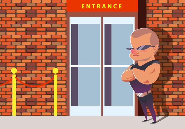 Bouncer Working At The Door vector