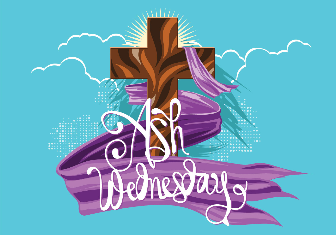 Ash Wednesday. Holy Week. The Time of Lent. Handdrawn 161681 Vector Art