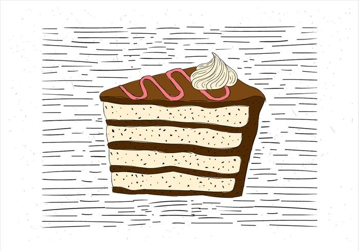 Mano libre dibujado Vector Piece of Cake Ilustración