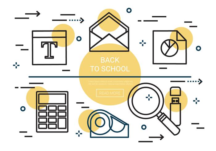 Libre lineal de nuevo a la escuela elementos vectoriales vector