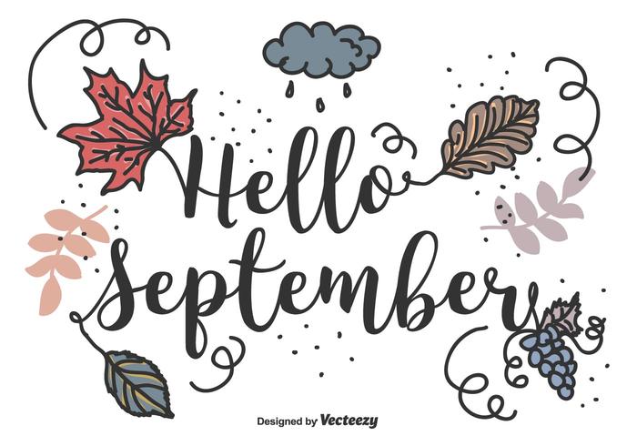 Hello September Vector Background