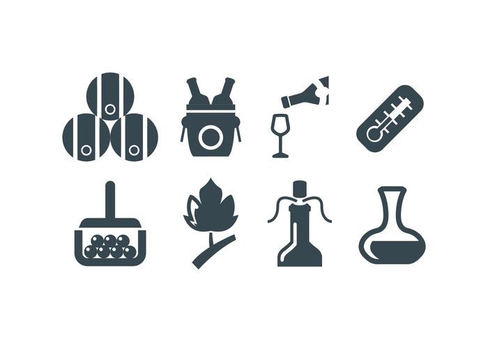 Wine, wine making vector icons