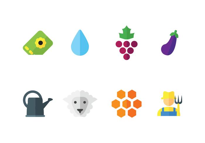 Farming vector icons set