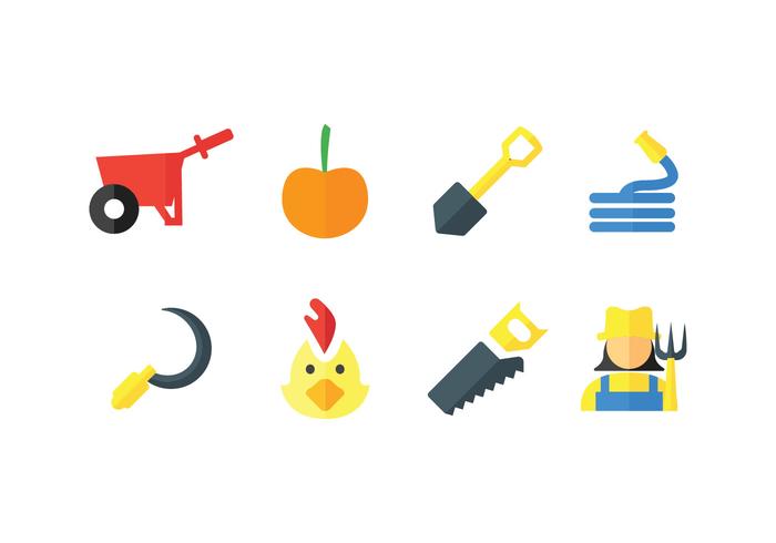 Peasant vector icons set