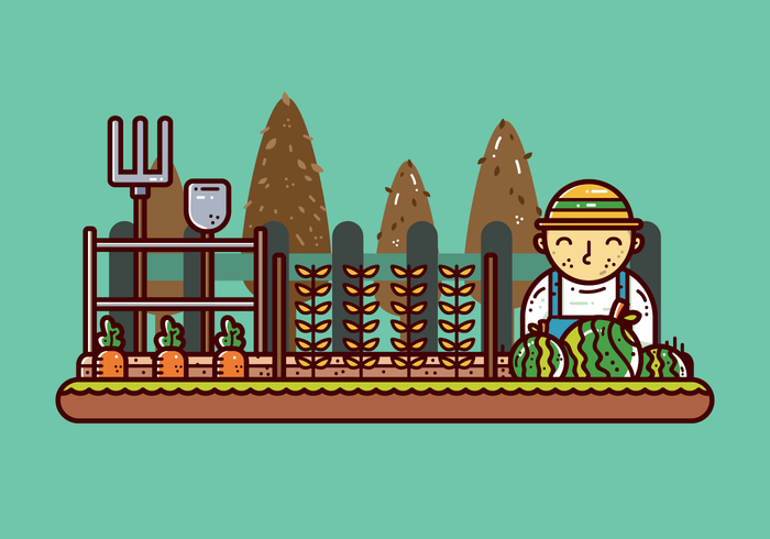 Free Peasant on a Farm Vector
