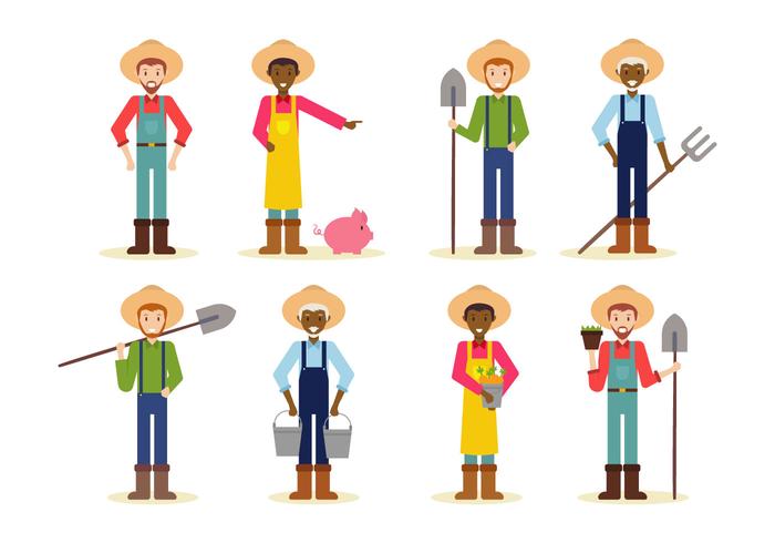 Vector campesino de dibujos animados